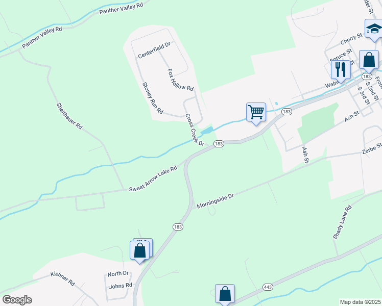 map of restaurants, bars, coffee shops, grocery stores, and more near 314 Chestnut Street in Pottsville