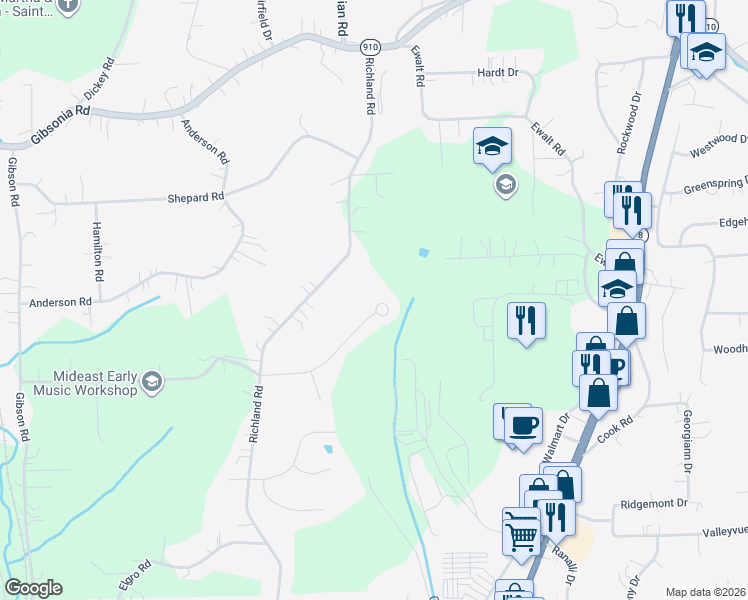 map of restaurants, bars, coffee shops, grocery stores, and more near 131 Walcott Drive in Gibsonia