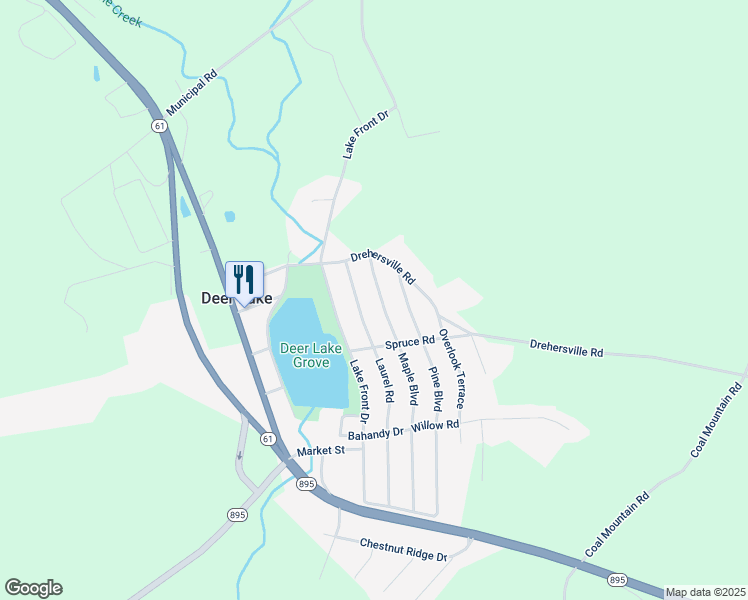 map of restaurants, bars, coffee shops, grocery stores, and more near 321 Maple Boulevard in Orwigsburg