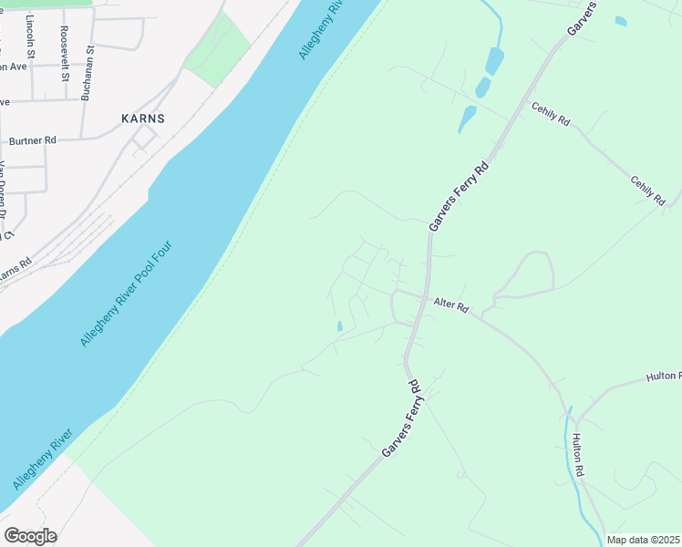 map of restaurants, bars, coffee shops, grocery stores, and more near 204 Sherwood Drive in New Kensington