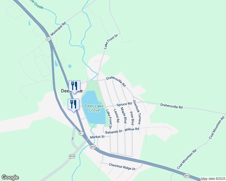 map of restaurants, bars, coffee shops, grocery stores, and more near 321 Maple Boulevard in Orwigsburg