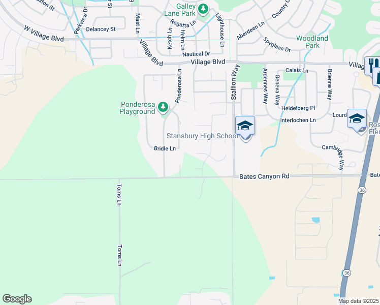 map of restaurants, bars, coffee shops, grocery stores, and more near 146 West Morning Glory Circle in Stansbury Park