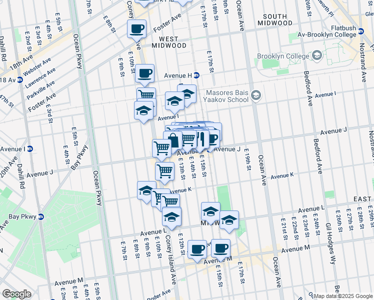 map of restaurants, bars, coffee shops, grocery stores, and more near in Brooklyn