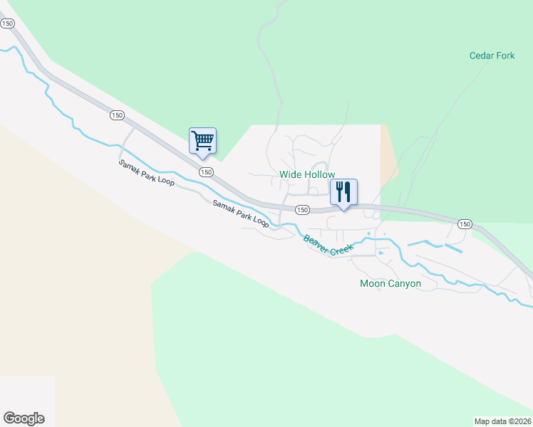 map of restaurants, bars, coffee shops, grocery stores, and more near 2189 Samak Park Loop in Kamas