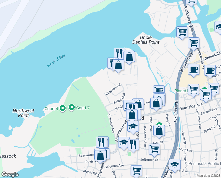 map of restaurants, bars, coffee shops, grocery stores, and more near 21 Brafmans Road in Inwood