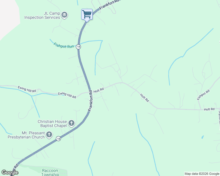 map of restaurants, bars, coffee shops, grocery stores, and more near 135 Holt Road in Aliquippa