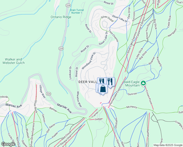 map of restaurants, bars, coffee shops, grocery stores, and more near 7826 Aster Lane in Kamas