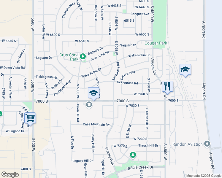 map of restaurants, bars, coffee shops, grocery stores, and more near in West Jordan