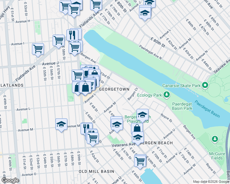map of restaurants, bars, coffee shops, grocery stores, and more near in Brooklyn