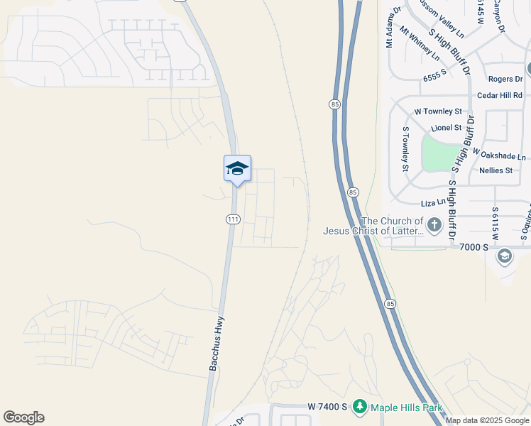 map of restaurants, bars, coffee shops, grocery stores, and more near 6916 South Static Peak Drive in West Jordan