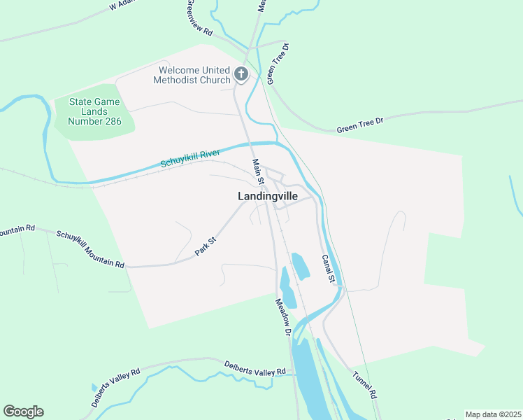 map of restaurants, bars, coffee shops, grocery stores, and more near 502 Main Street in Landingville