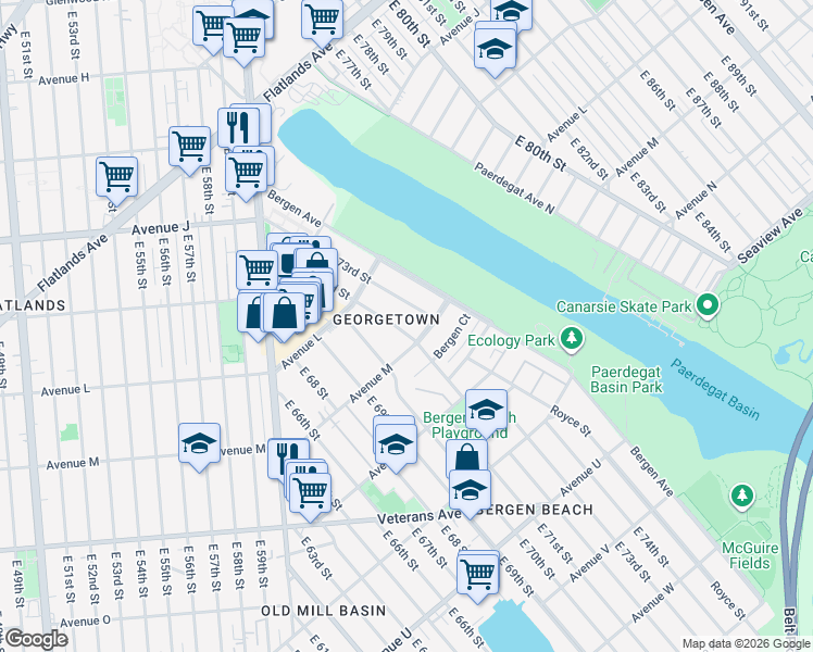map of restaurants, bars, coffee shops, grocery stores, and more near in Brooklyn