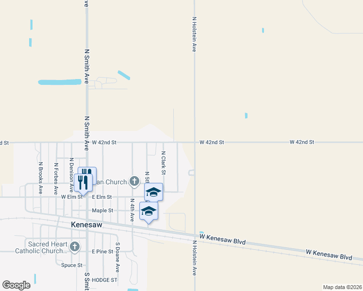 map of restaurants, bars, coffee shops, grocery stores, and more near 17600-17630 42nd Street in Kenesaw