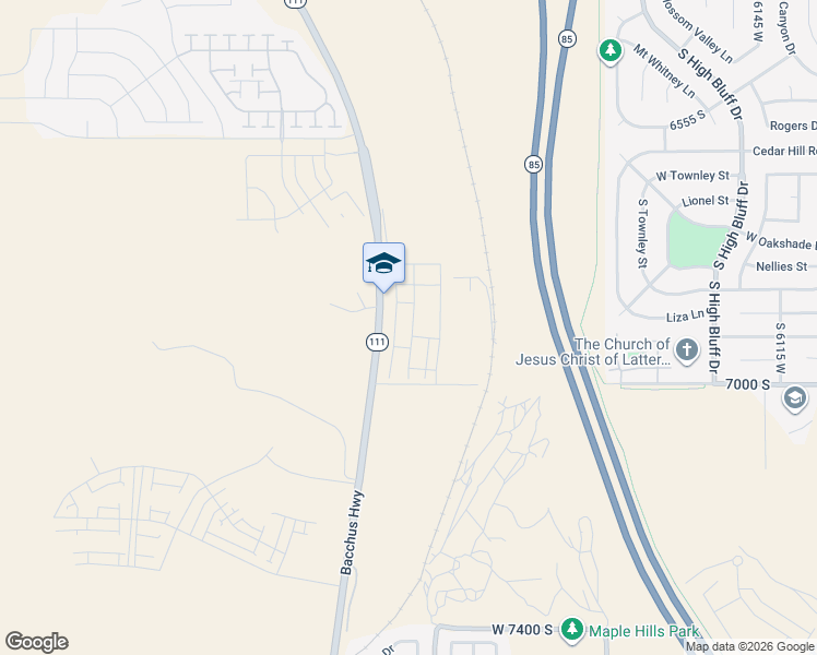 map of restaurants, bars, coffee shops, grocery stores, and more near 6111 West 7000 South in West Jordan