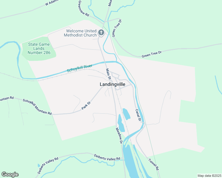 map of restaurants, bars, coffee shops, grocery stores, and more near 502 Main Street in Landingville