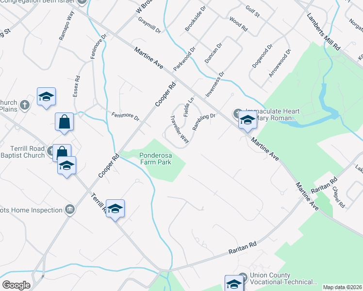 map of restaurants, bars, coffee shops, grocery stores, and more near in Scotch Plains