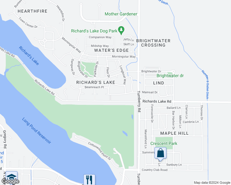 map of restaurants, bars, coffee shops, grocery stores, and more near 1926 Mainsail Drive in Fort Collins