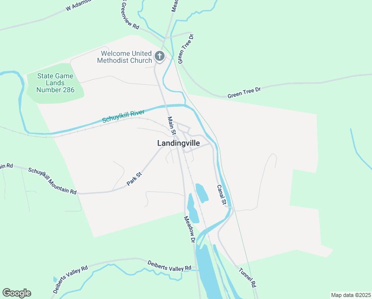 map of restaurants, bars, coffee shops, grocery stores, and more near 33 Railroad Street in Landingville