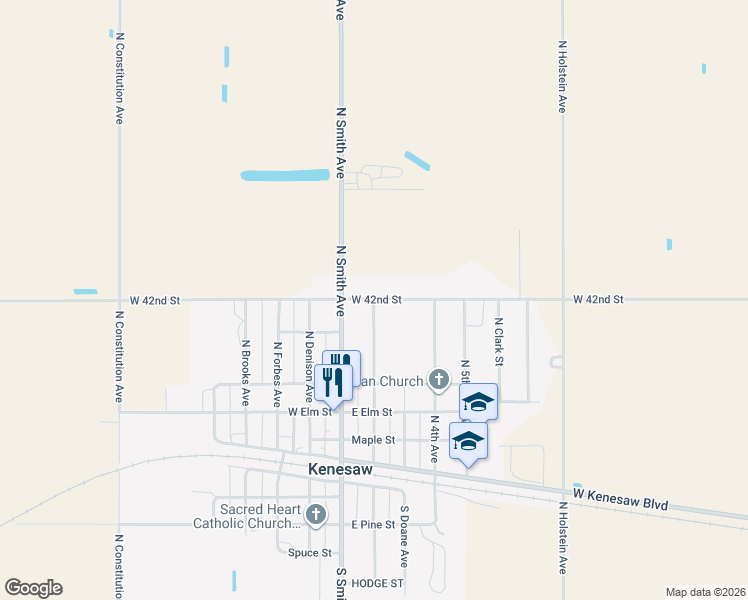 map of restaurants, bars, coffee shops, grocery stores, and more near 699 N Perkins Ave in Kenesaw