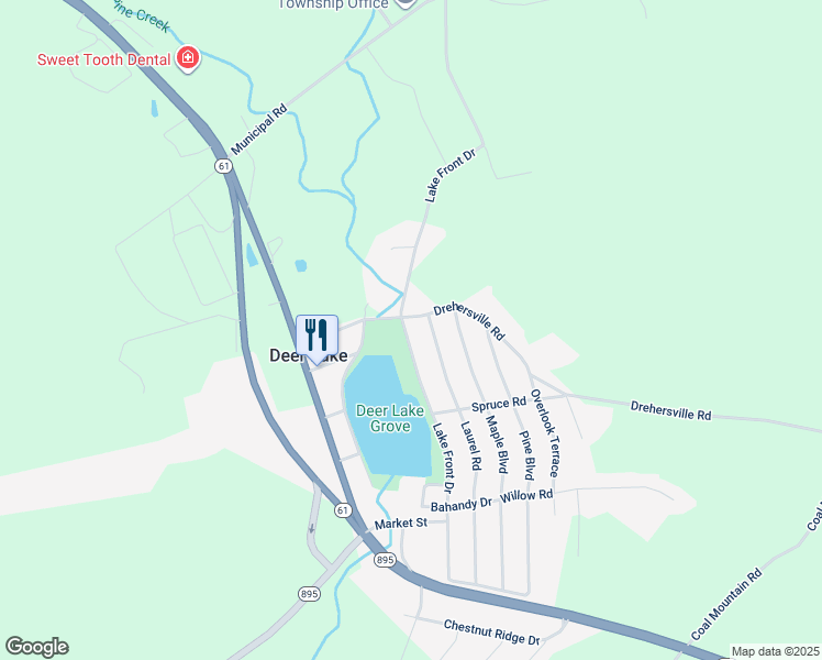 map of restaurants, bars, coffee shops, grocery stores, and more near 336 Lake Front Drive in Orwigsburg