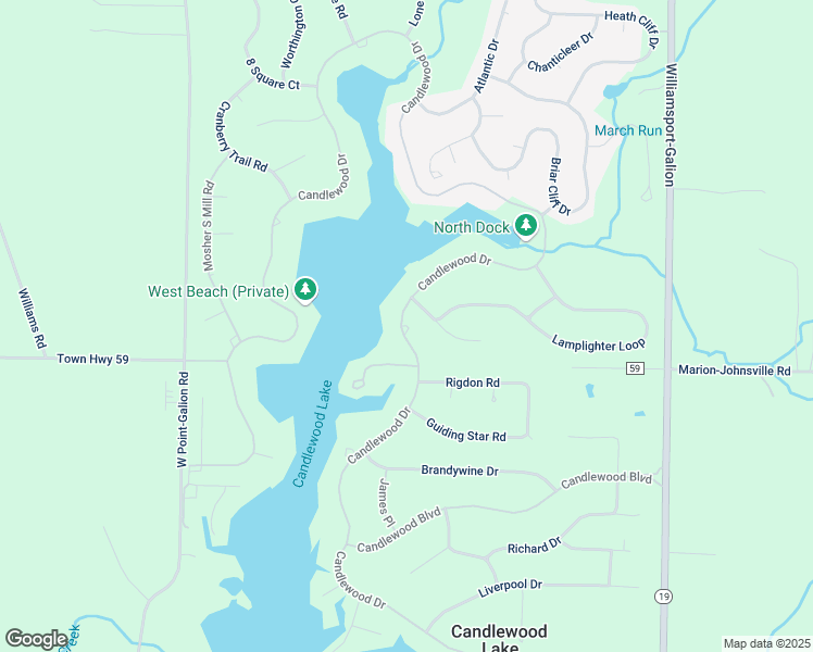 map of restaurants, bars, coffee shops, grocery stores, and more near 5 Candlewood Drive in Mount Gilead