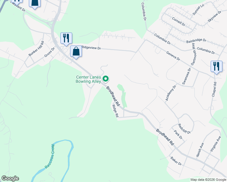 map of restaurants, bars, coffee shops, grocery stores, and more near 3064 Brodhead Rd in Aliquippa