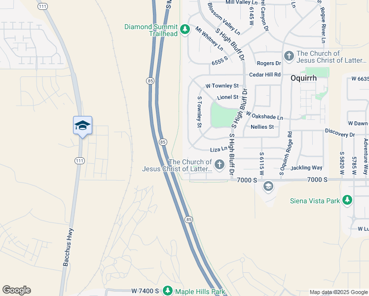 map of restaurants, bars, coffee shops, grocery stores, and more near 6380 Deloss Ct in West Jordan