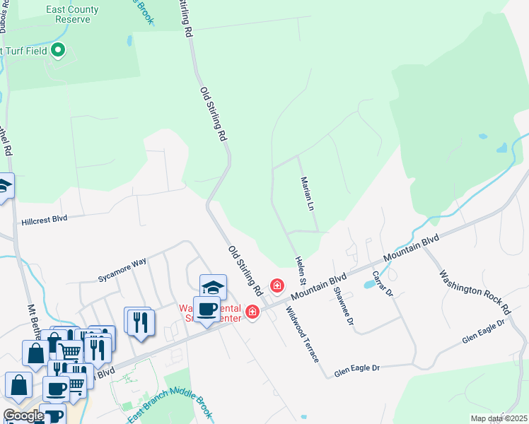 map of restaurants, bars, coffee shops, grocery stores, and more near 9 Helen Street in Warren