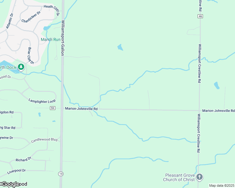 map of restaurants, bars, coffee shops, grocery stores, and more near 5321 Township Road 59 in Mount Gilead