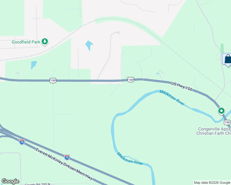 map of restaurants, bars, coffee shops, grocery stores, and more near 1501 U.S. 150 in Congerville