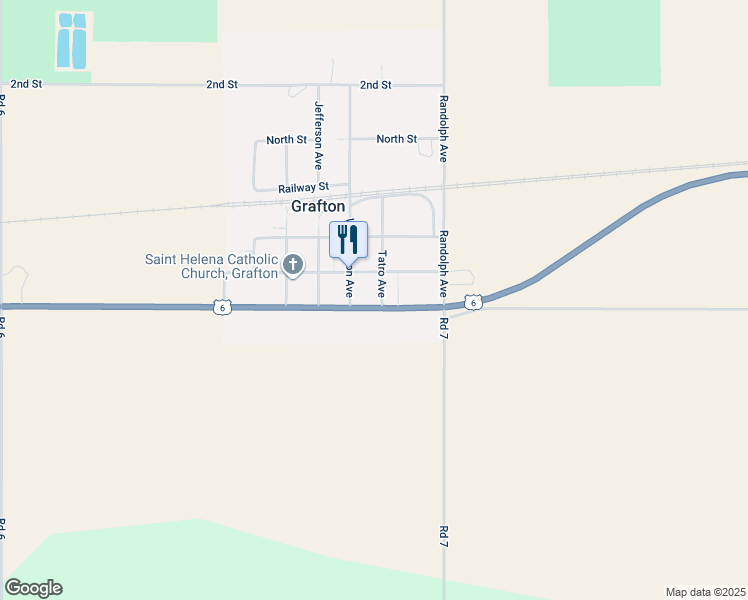 map of restaurants, bars, coffee shops, grocery stores, and more near 140 South Street in Grafton