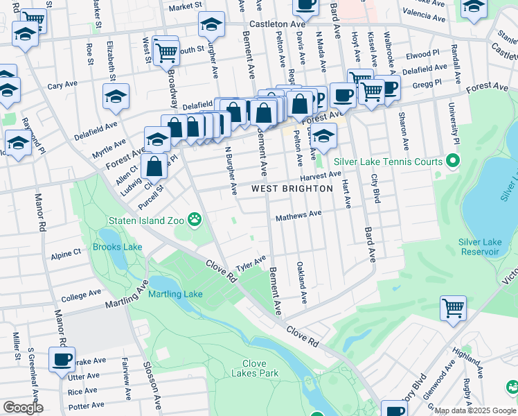map of restaurants, bars, coffee shops, grocery stores, and more near 29 Blaine Court in Staten Island