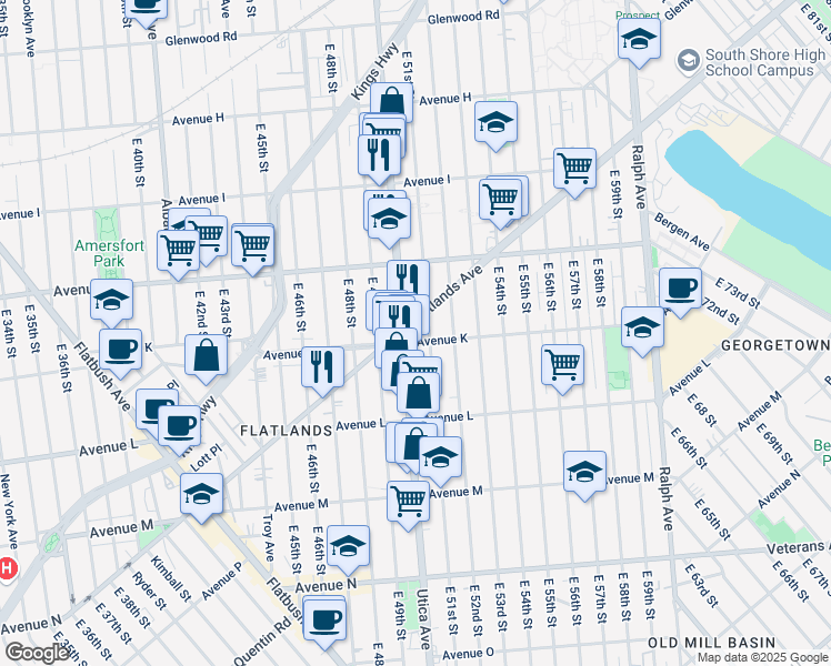 map of restaurants, bars, coffee shops, grocery stores, and more near in Brooklyn