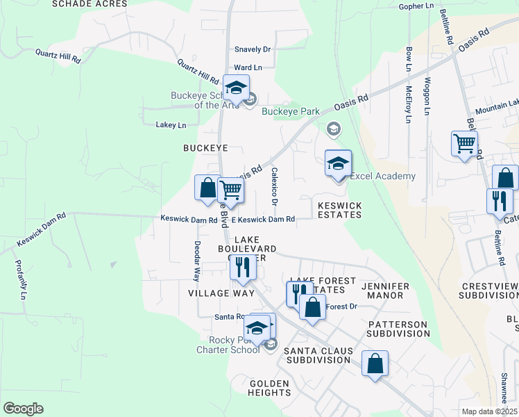 map of restaurants, bars, coffee shops, grocery stores, and more near 1415 Greenback Ln in Redding