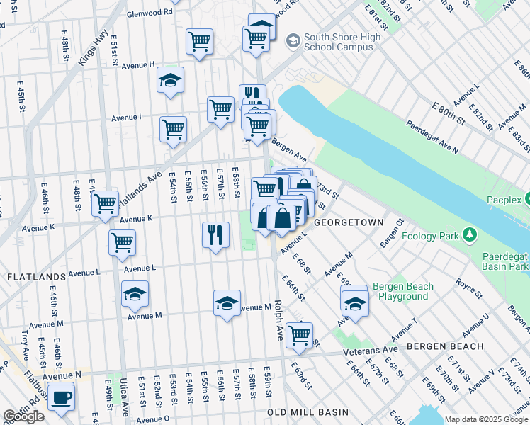 map of restaurants, bars, coffee shops, grocery stores, and more near in Brooklyn