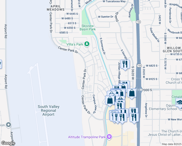 map of restaurants, bars, coffee shops, grocery stores, and more near 6878 ClaytonRidge Way in West Jordan