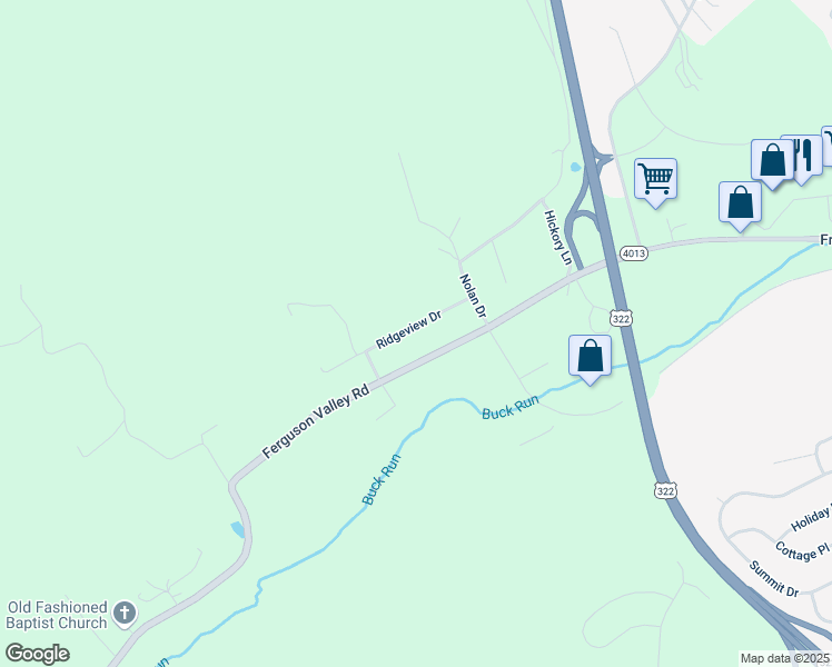map of restaurants, bars, coffee shops, grocery stores, and more near 112 Ridgeview Drive in Lewistown