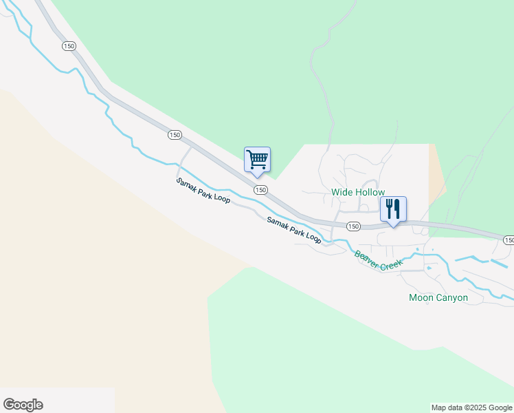 map of restaurants, bars, coffee shops, grocery stores, and more near 1986 Utah 150 in Kamas