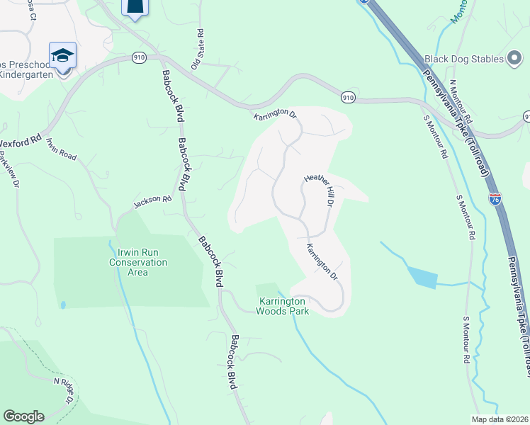 map of restaurants, bars, coffee shops, grocery stores, and more near 623 Karrastyn Court in Gibsonia