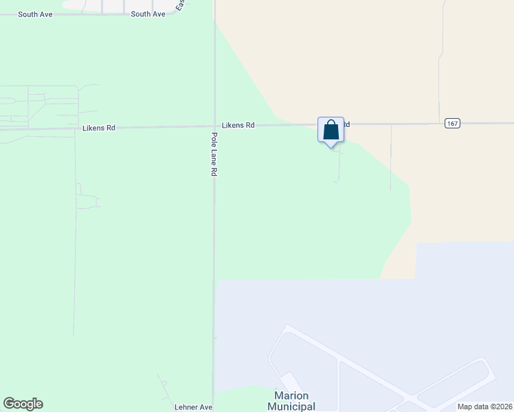 map of restaurants, bars, coffee shops, grocery stores, and more near 1716 County Highway 174 in Marion