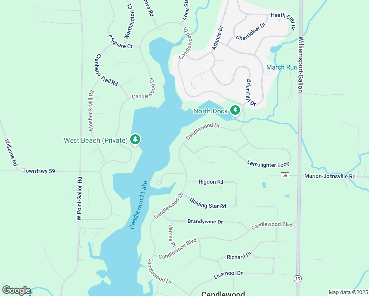map of restaurants, bars, coffee shops, grocery stores, and more near 5 Candlewood Drive in Mount Gilead