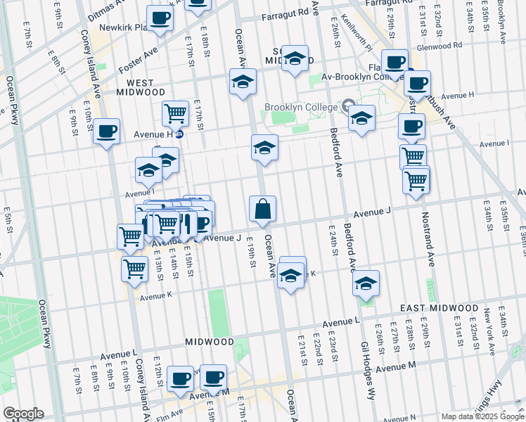 map of restaurants, bars, coffee shops, grocery stores, and more near in Brooklyn