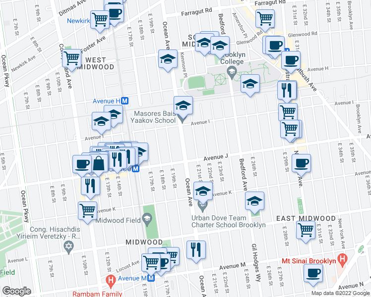 map of restaurants, bars, coffee shops, grocery stores, and more near in Brooklyn