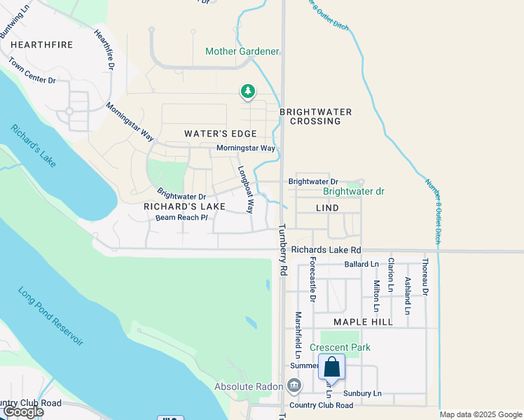 map of restaurants, bars, coffee shops, grocery stores, and more near 2809 Outrigger Way in Fort Collins