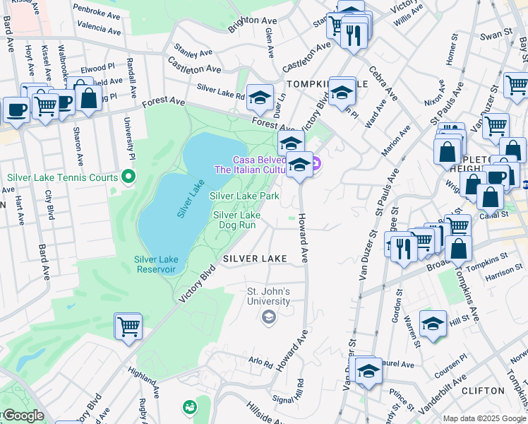 map of restaurants, bars, coffee shops, grocery stores, and more near in Staten Island