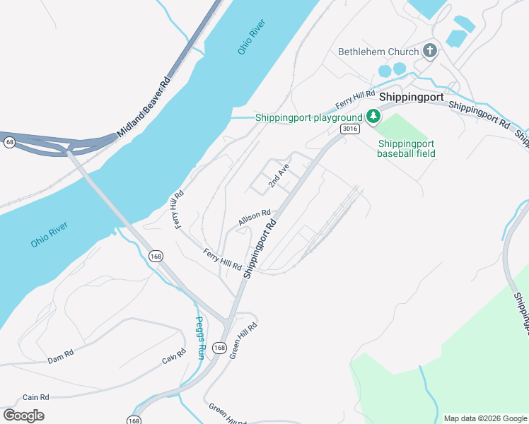 map of restaurants, bars, coffee shops, grocery stores, and more near 200 Allison Road in Shippingport