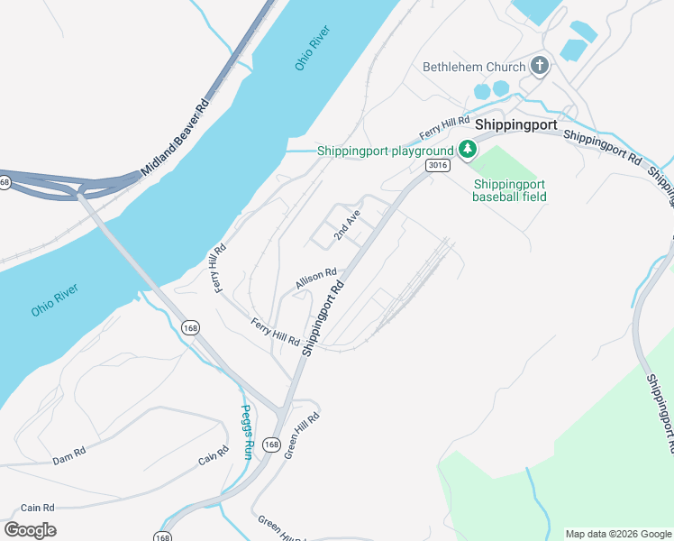 map of restaurants, bars, coffee shops, grocery stores, and more near 200 Charley Allison Road in Shippingport