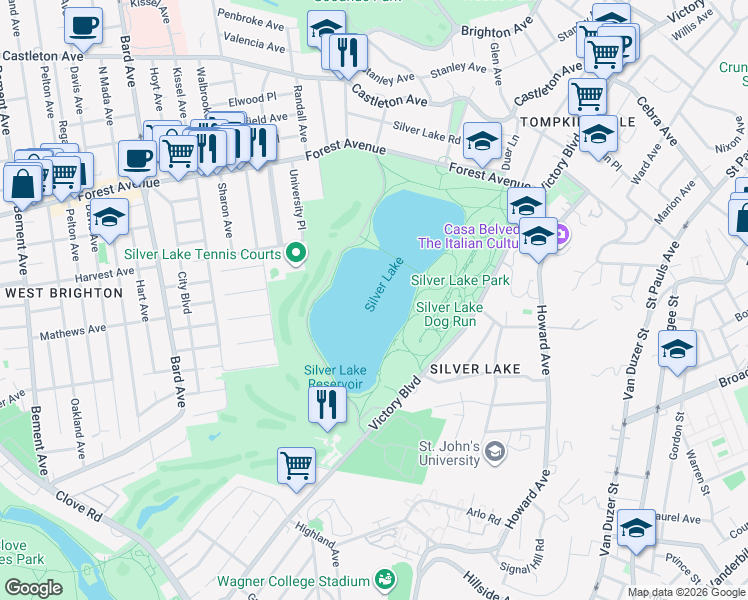 map of restaurants, bars, coffee shops, grocery stores, and more near in Staten Island
