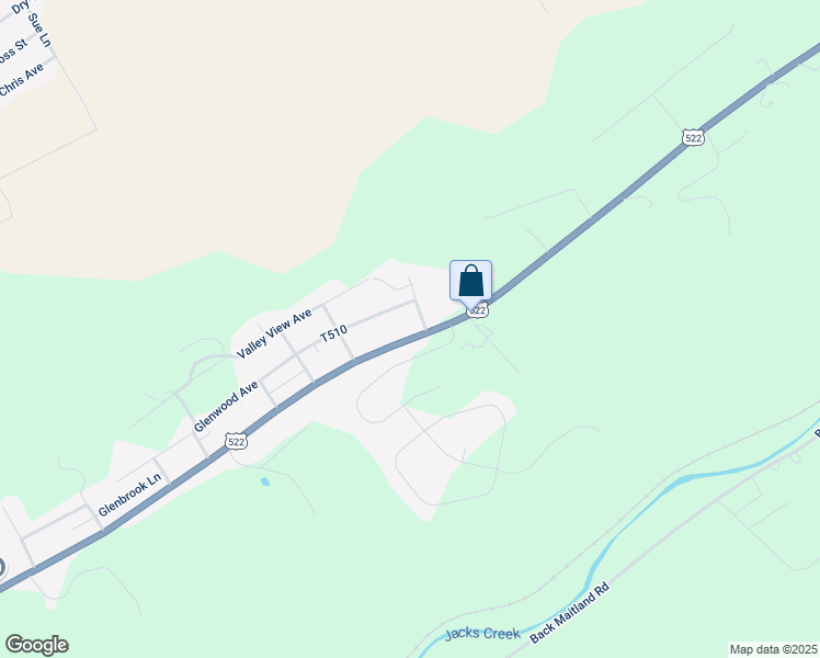 map of restaurants, bars, coffee shops, grocery stores, and more near Highway 522 South in Mifflin County