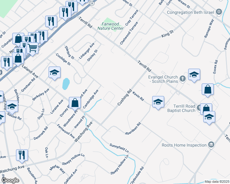 map of restaurants, bars, coffee shops, grocery stores, and more near 921 Post Drive in Plainfield